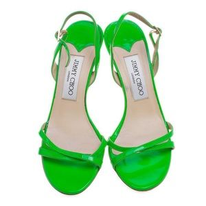 Jimmy Choo Green India Crisscross Sandals